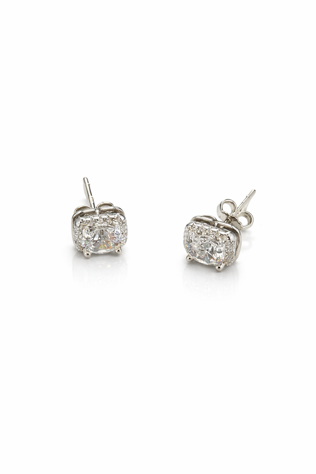 Kolczyki Moissanite 1CT 6.5mm Srebro 925 Sztyfty